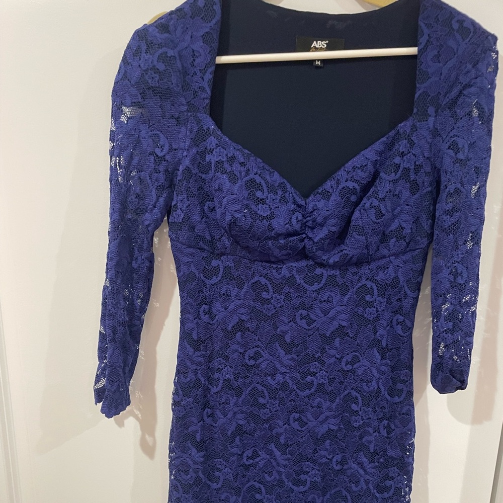 New-ASOS Royal Blue Long Sleeve Lace Dress